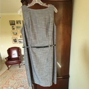 Gray Sleeveless Dress with Black Belt. EUC.